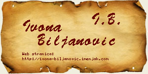 Ivona Biljanović vizit kartica
